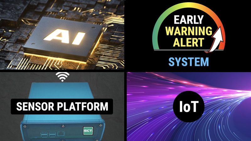 AI, early warning alert system, sensor platform, internet of things components for SensorComm emission monitoring systems